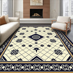 Classic Navy Diamond Star Pattern Rug