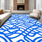 Bold Blue Intertwined Lines Rug