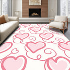 Pink Heart Swirl Pattern Rug