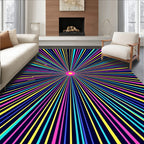Retro Sunburst Neon Psychedelic Rug