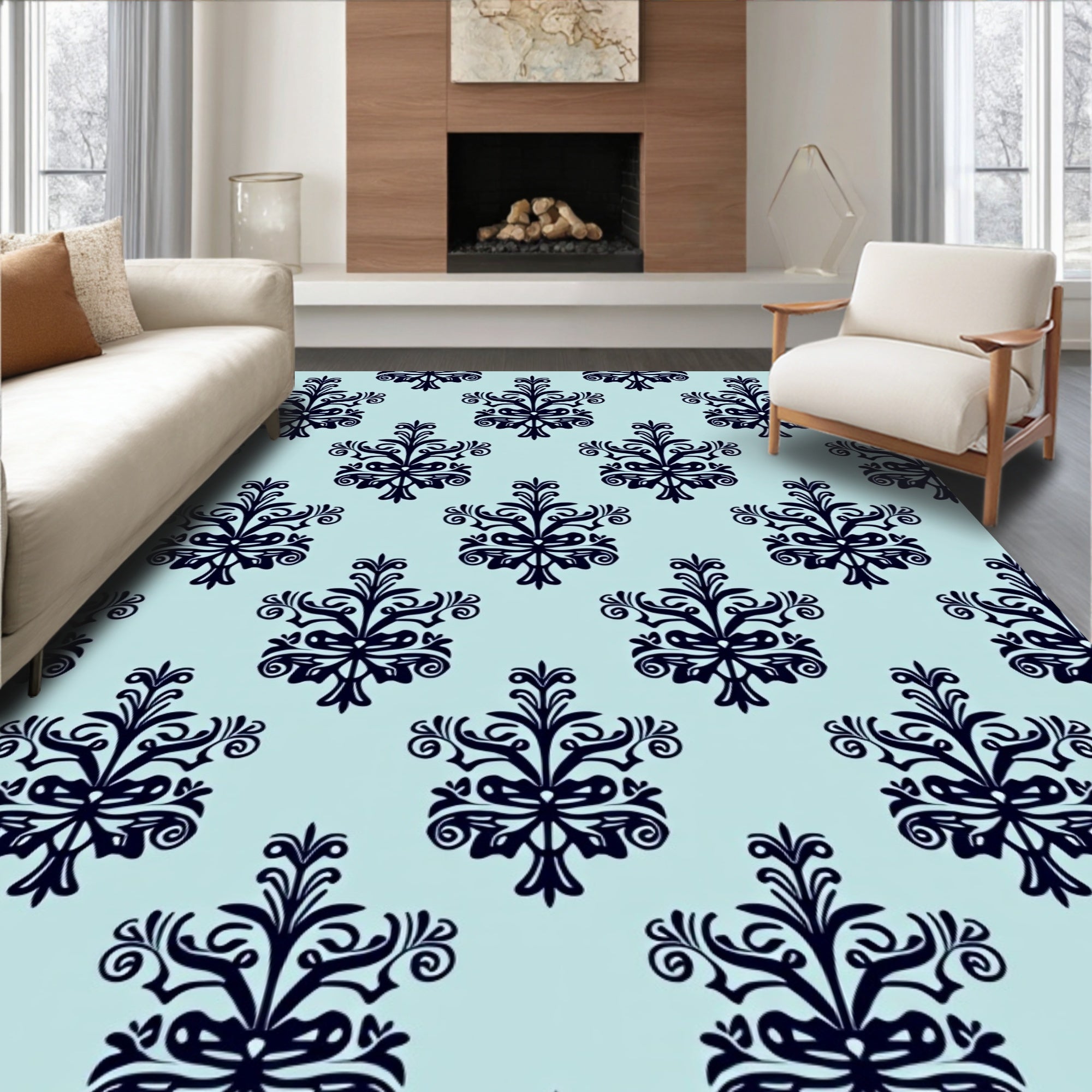 Ornate Scrollwork With Subtle Symmetry Rug
