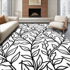Elegant Vine Leaf Patterned Design Rug