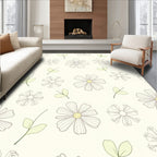 Delicate Daisy Outline Pattern Rug
