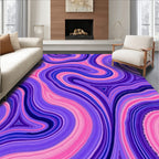 Purple Pink Swirling Fluid Rug
