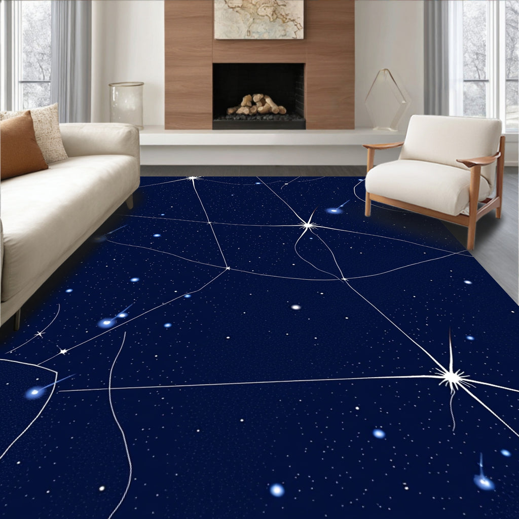 Celestial Shooting Stars Pattern Rug