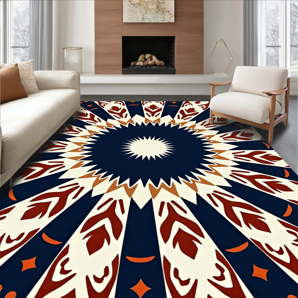 Sunburst Geometric Pattern Rug