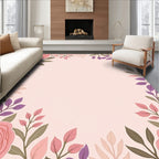 Soft Pink Floral Branches Rug