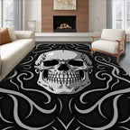 Gothic Skull Swirls Pattern Rug