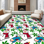 Festive Snowman Holly Garland Rug