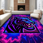 Bold Panther Neon Abstract Rug
