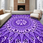 Purple Floral Mandala Patterned Rug