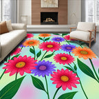 Vibrant Floral Pattern Daisy Rug
