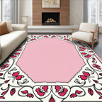 Floral Vine With Dark Pink Accent Accents Rug