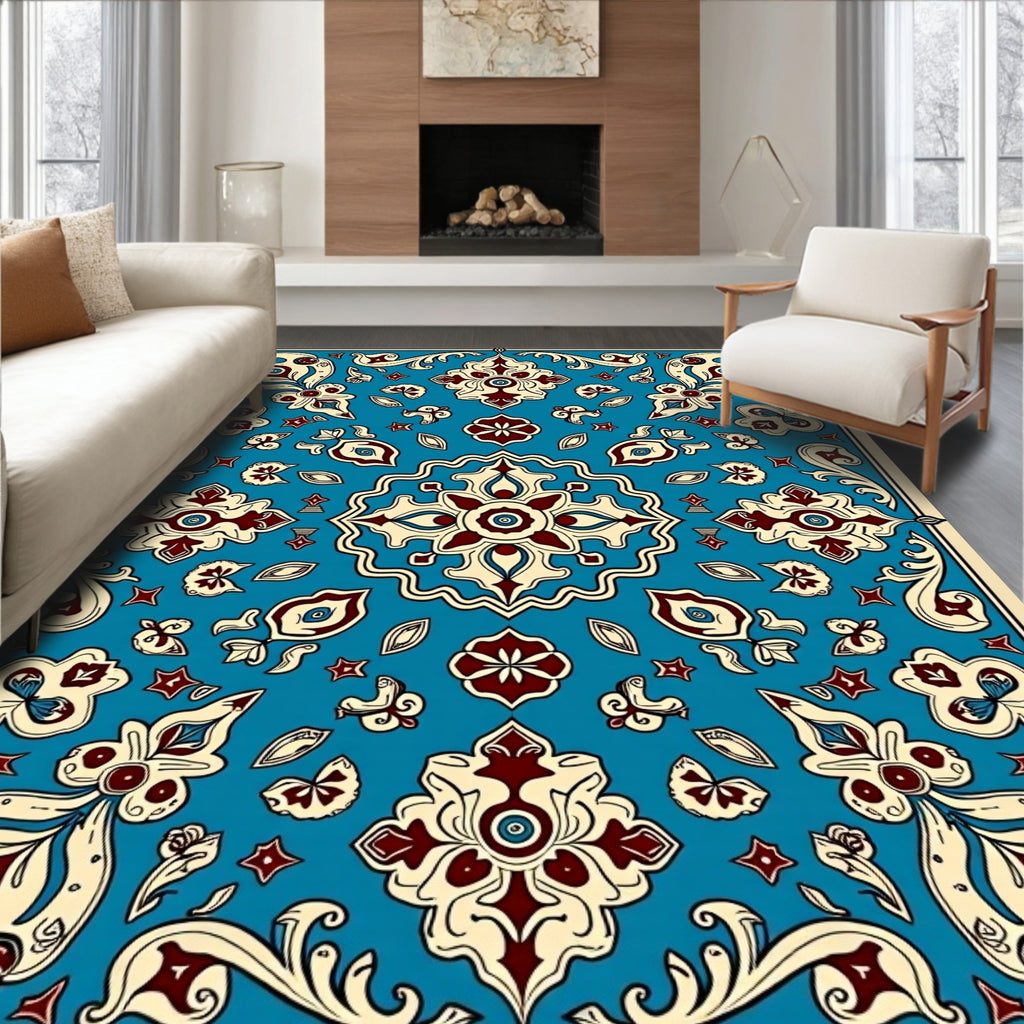 Intricate Floral Medallion Pattern Rug