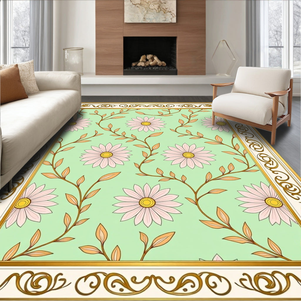 Elegant Floral Vine Pattern Rug