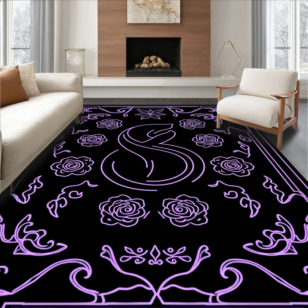 Art Nouveau Floral Swirls Rug