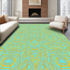 Aqua Gold Organic Pattern Rug