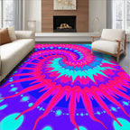 Vibrant Psychedelic Swirl Pattern Rug