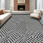 Abstract Geometric Maze Pattern Rug