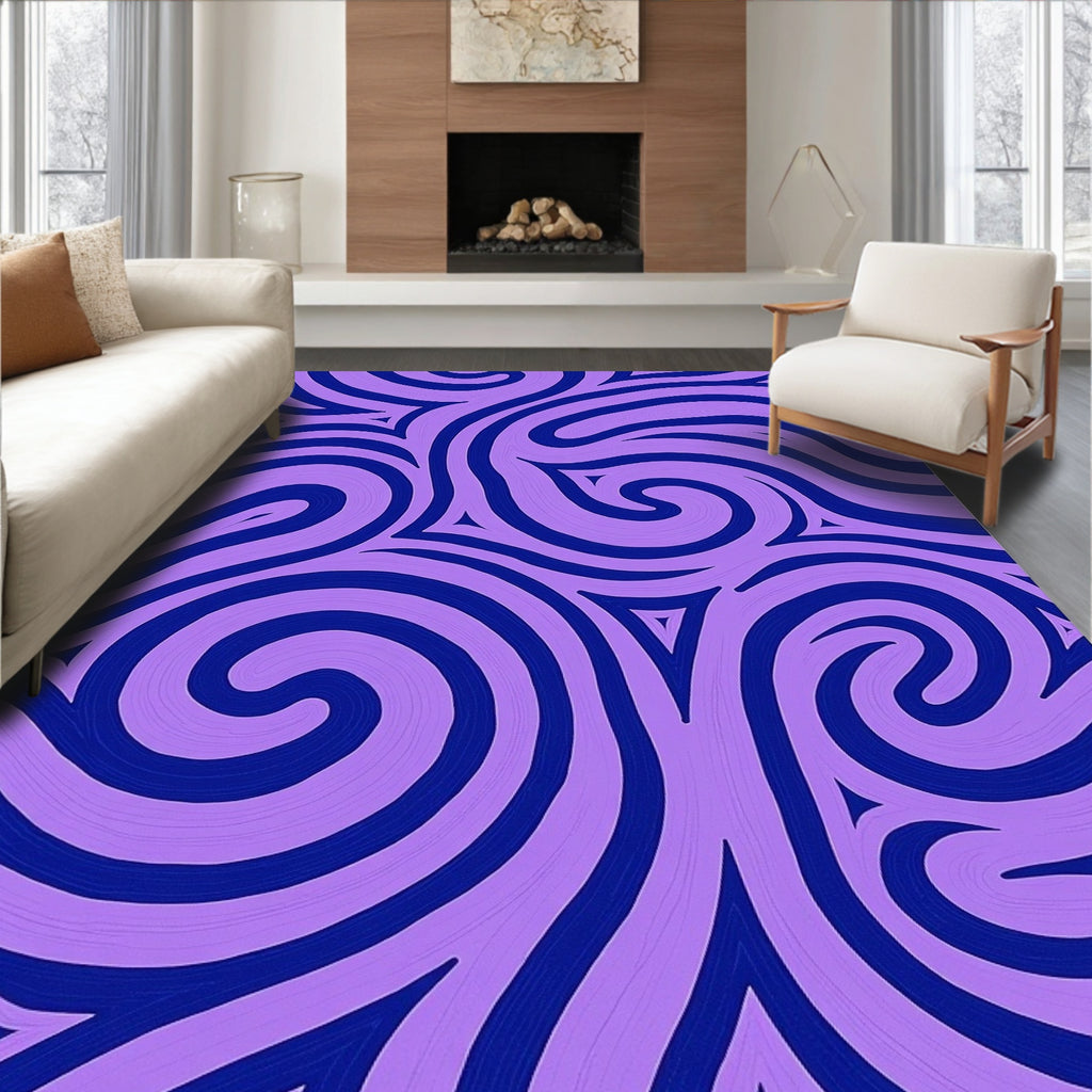 Lavender And Blue Swirl Rug