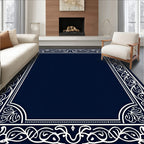 Ornate Floral Vine Border Design Rug