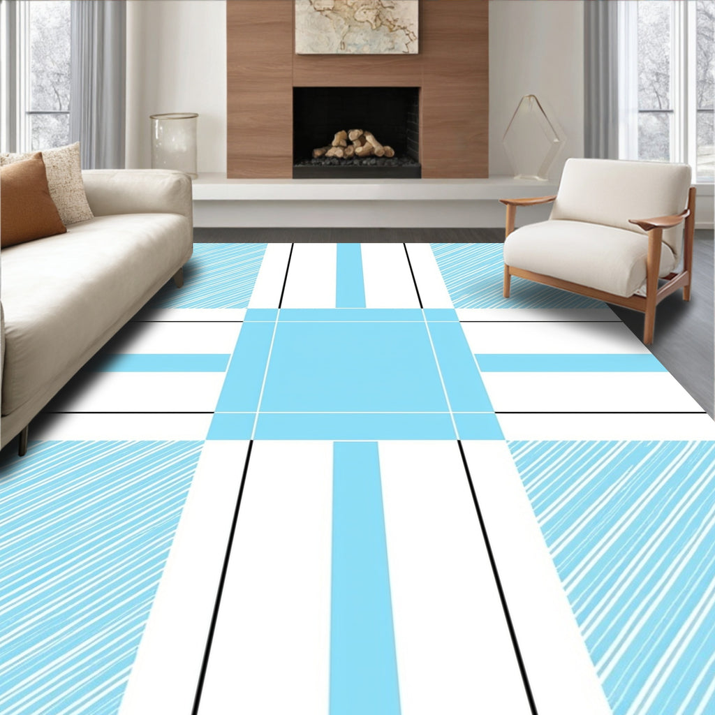 Striped Geometric Pattern Rug