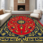 Bold Floral Scrollwork Red Rug