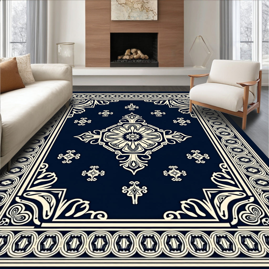 Elegant Floral Medallion Patterned Rug