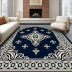 Elegant Floral Medallion Patterned Rug