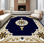 Ornate Gold Flower Medallion Rug