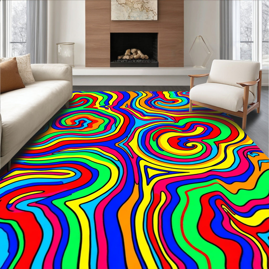 Vibrant Swirl Pattern Rug
