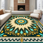 Mandala Floral Medallion Radiating Pattern Rug