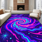 Vibrant Swirl Pattern With Cosmic Accents Rug