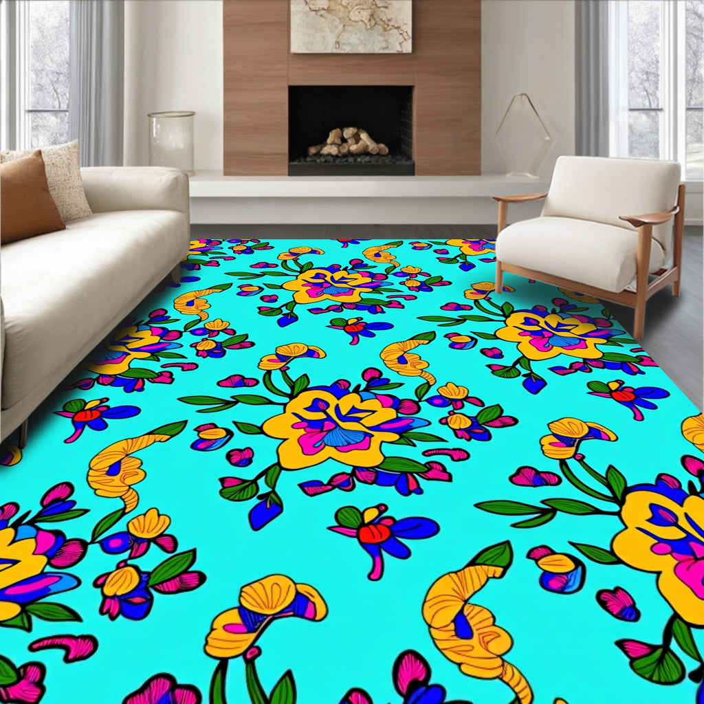 Vibrant Floral Pattern Rug