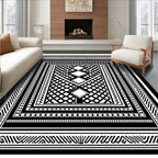 Bold Geometric Diamond Stripe Pattern Rug