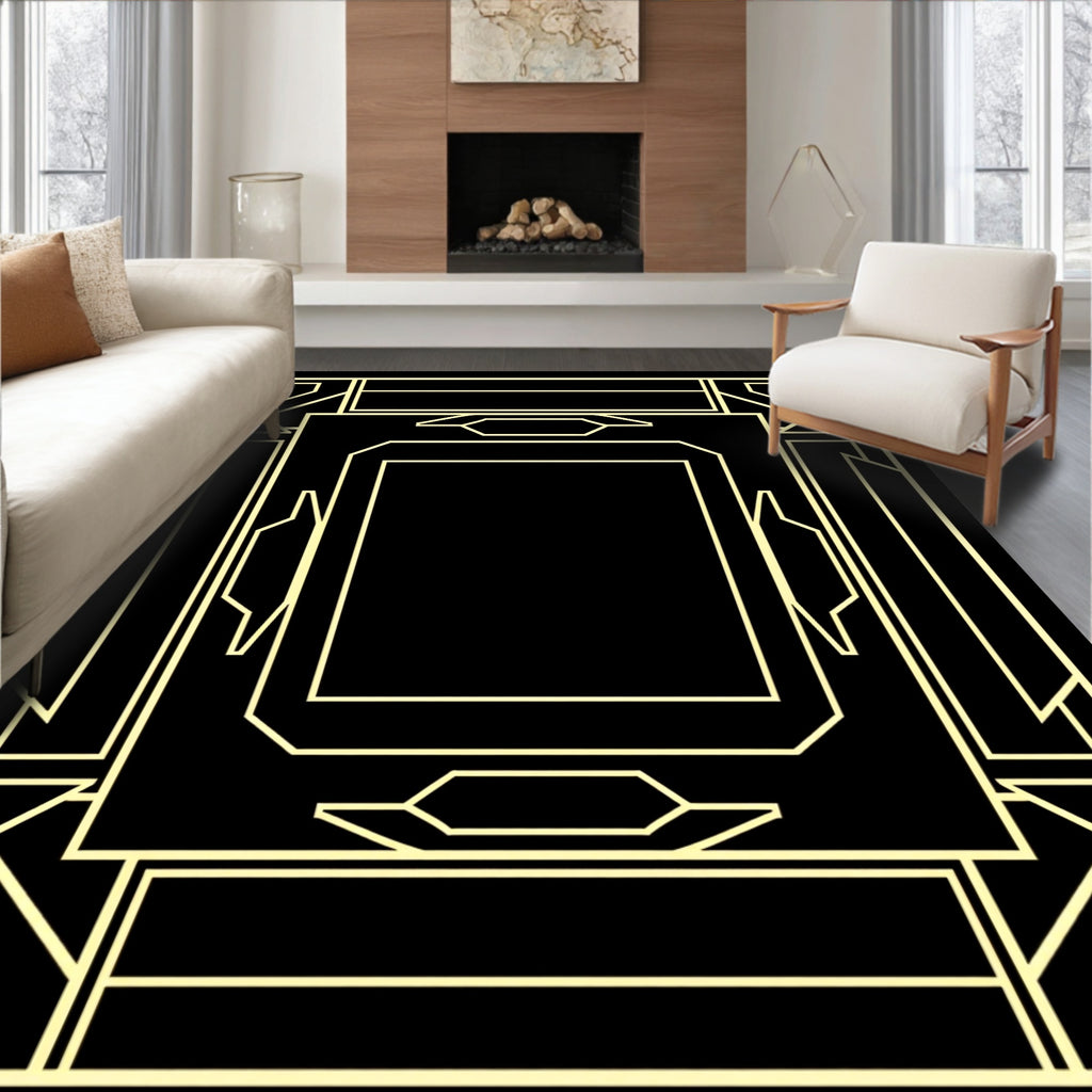 Art Deco Lines Geometric Design Rug