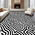 Abstract Line Art Maze Pattern Rug