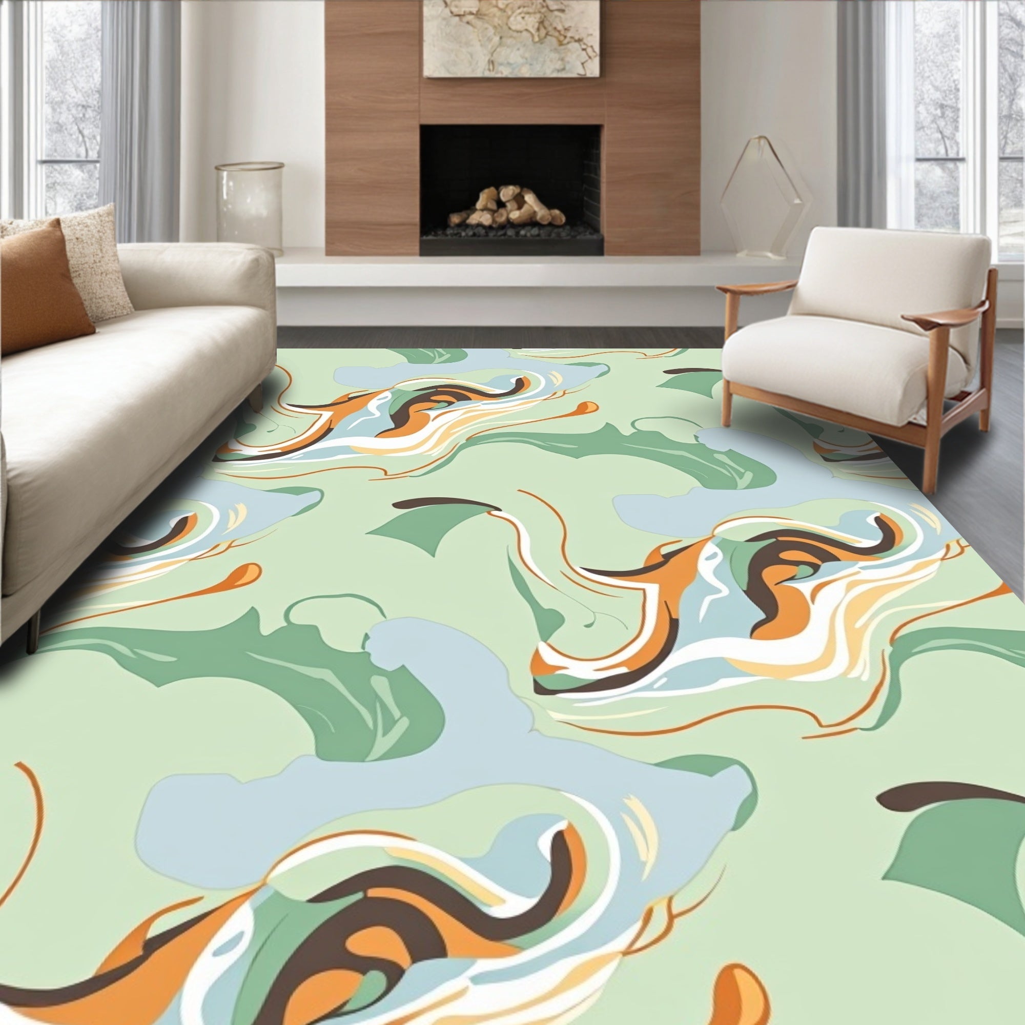 Abstract Swirl Pattern Rug