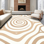 Golden Swirl Abstract Pattern Rug