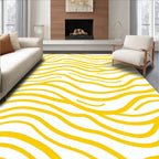 Golden Wavy Stripes Pattern Rug