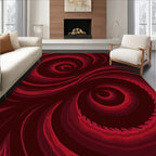 Crimson Swirl Abstract Pattern Rug