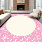 Pink Floral Silhouette Pattern Rug