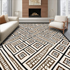 Geometric Floral Diamond Pattern Rug