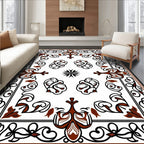 Ornate Floral Scroll Pattern Rug