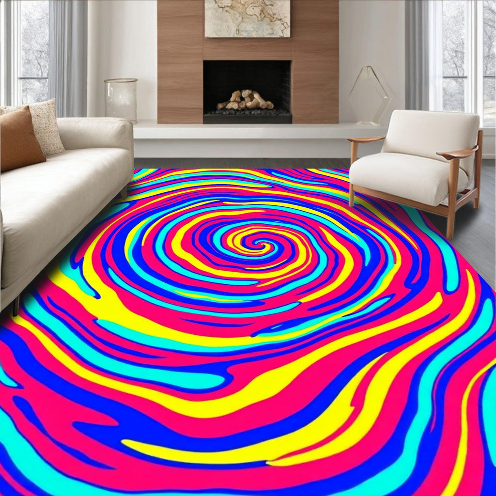 Vivid Swirl Pattern Rug