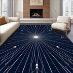 Celestial Burst Starburst Line Art Rug