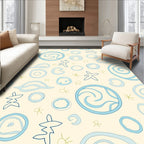 Abstract Circles and Organic Forms Pattern Rug