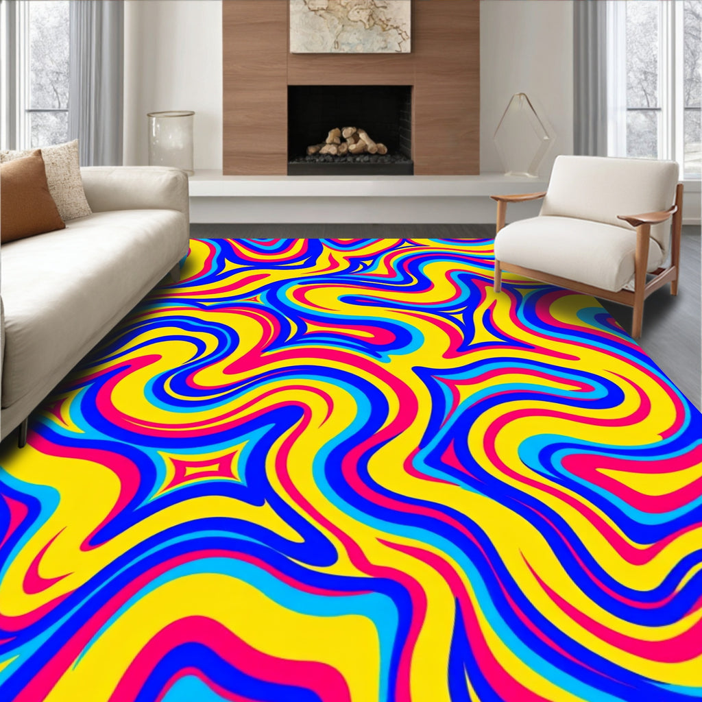 Vibrant Swirl Pattern Design Rug