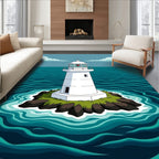 Coastal Lighthouse Graphic Rug