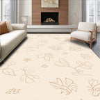 Delicate Line Art Botanical Pattern Rug